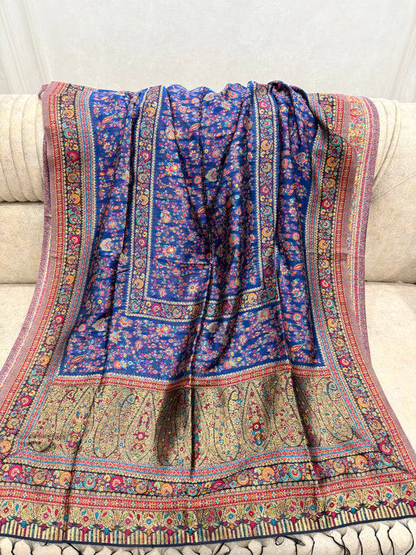 Luxury Pure Indian Kani Silk with Moonlight Work 3PC Unstitched