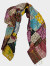 Hand Work Silk Kantha Stitch Stole - 06