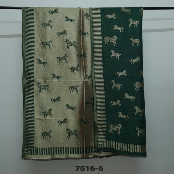 Twinlight reversible horse moonlight design shawl - Green