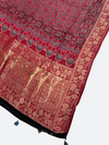 Heritage Ajrakh Dola Silk Dupatta – Hand Block Printed with Natural Dyes