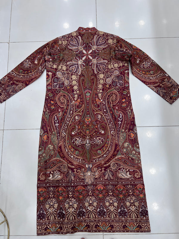 Handmade Kilimkari with Tilla Work Coat