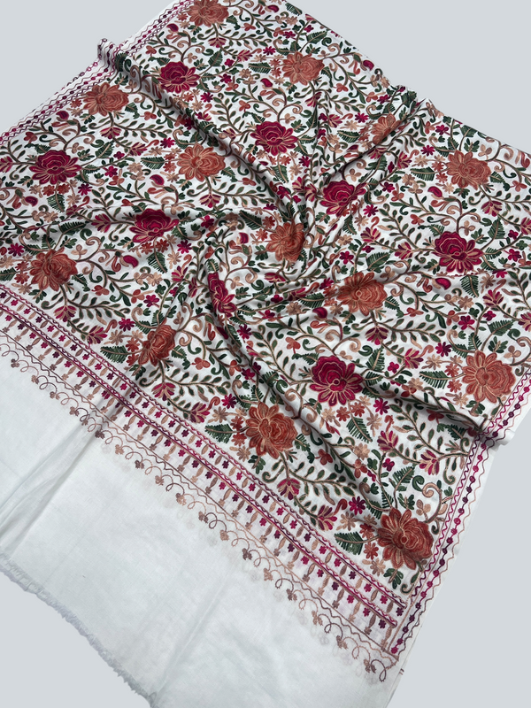 Kashmiri Wool Shawls with Aari Embroidery