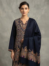 3-Piece Kani Woolen unstitched Suit - Blue