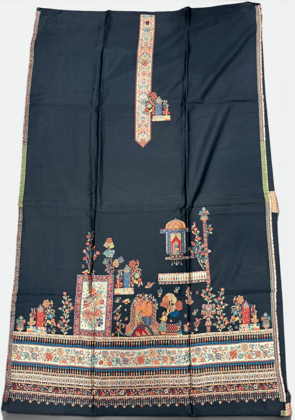 Luxury Kani Silk Wedding unstiched Suit with Moonlight Work