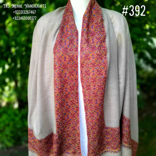 Kashmir Sozni Border Embroidery Shawl