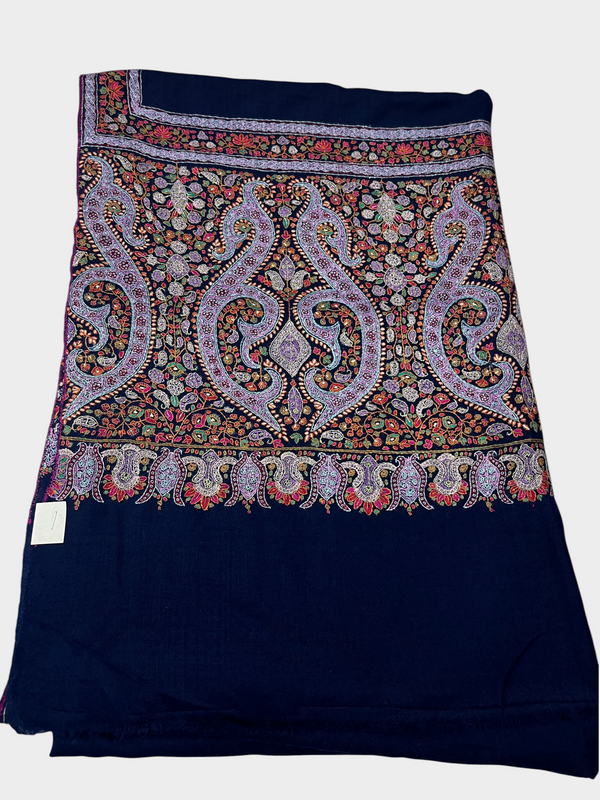 Pure Pashmina Hand-Embroidered Needle Work Border Shawl