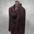 Black pure Pashmina shawl with maroon Sozni Jaal hand embroidery - one of a kind Kashmiri shawl Pakistan