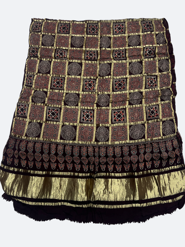 Traditional Ajrakh Design Patalo Gajji Silk Duppata