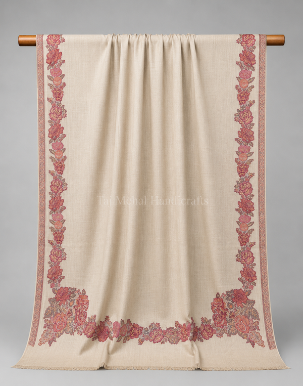 Kani Gulab Dar Border Shawl