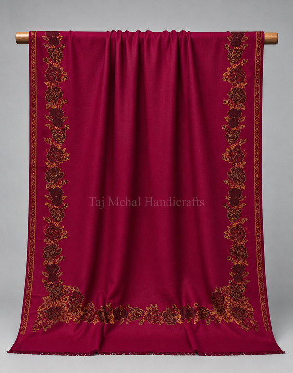 Kani Gulab Dar Border Shawl
