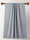 tajmehalhandicrafts grey jacquard monogram shawl wrap with fringed hem and designer branding