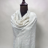 White on white pure Pashmina Sozni Jaal shawl with tone-on-tone hand embroidery for women – Taj Mehal Handicrafts Islamabad Pakistan