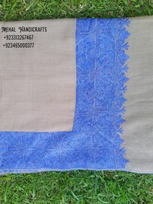 Kashmir Sozni Border Embroidery Shawl