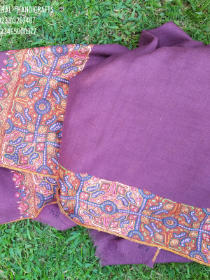 Kashmir Sozni Border Embroidery Shawl