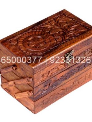 Hand-carved Wooden Jewelry Box