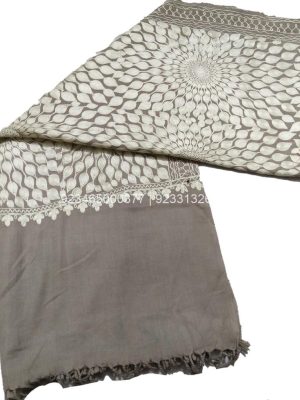 Natural Aari work Jama with Embroidery