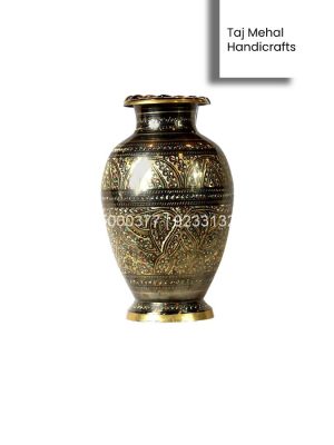 Hand Made Decorative Brass Vase Heavy 14″