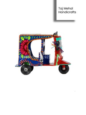 Handmade Wooden Colorful Rickshaw