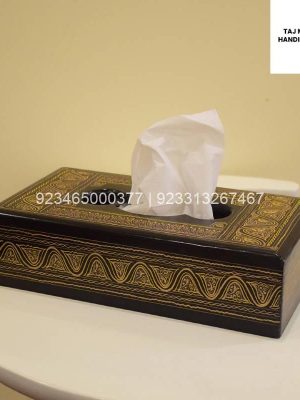 Wooden Tissue Box Cover Lacquer Art