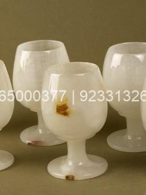 White Onyx Wine Glasses 5″ – Set of 6