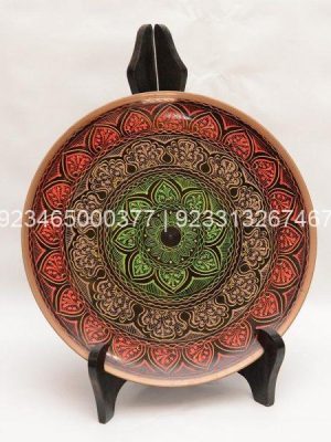 Lacquer Art Decoration Plate + Stand