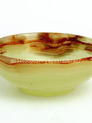 6″ Beautifully handcrafted Multi green Onyx Serving Bowl