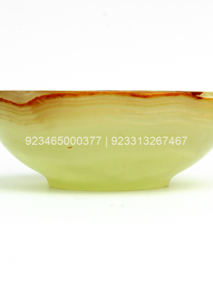 6″ Beautifully handcrafted Multi green Onyx Serving Bowl