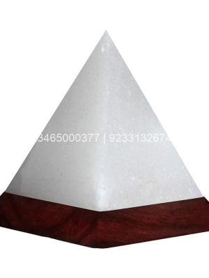 White Himalayan Rock Salt USB Pyramid Lamp 3″