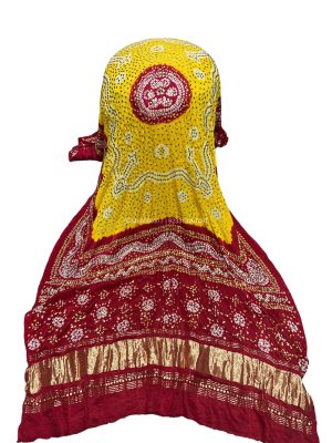 Indian Gajji Silk Chunri Mukaish Dupatta