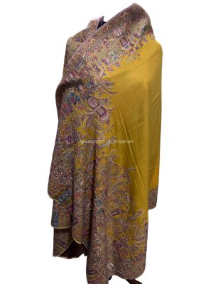 Pashmina kani Shawl with Mughal Art – Barat Design