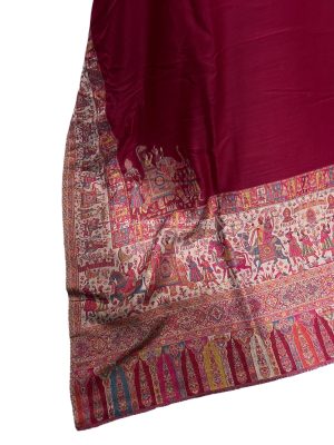 Mughal Art Theam Knai Shawl with Shikargah Palla