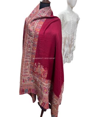 Mughal Art Theam Knai Shawl with Shikargah Palla