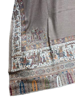 Pashmina Shawl with Mughal Art Palla