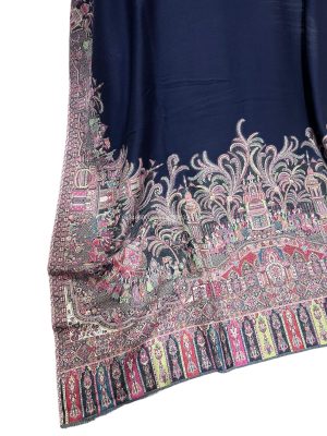 Pashmina kani Shawl with Mughal Darbar Design