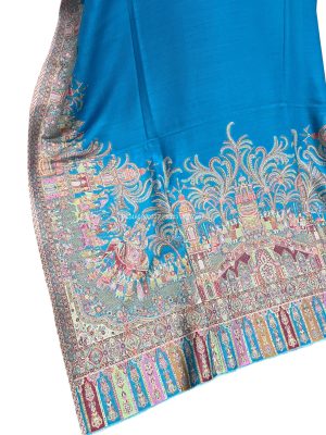 Pashmina Shawl with Mughal Art Palla – Pakistan